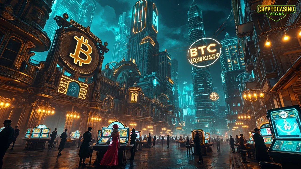 Neon Nights in Steampunk City - AI Generated Crypto Casino NFT Art