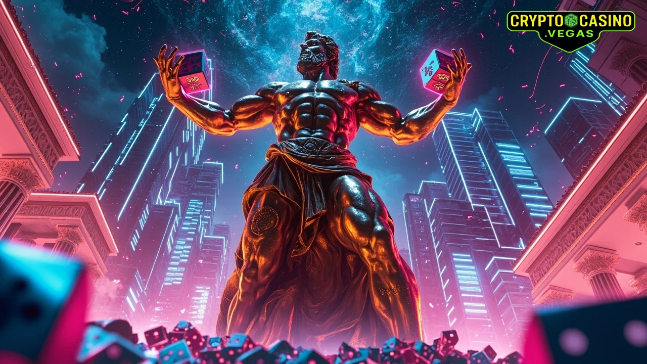 Chaotic Neon Olympus - AI Generated Crypto Casino NFT Art