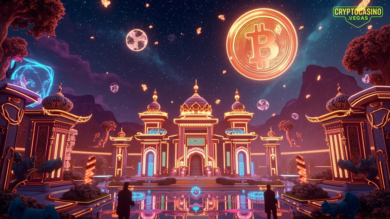 Neon Nights at the Crypto Palace - AI Generated Crypto Casino NFT Art