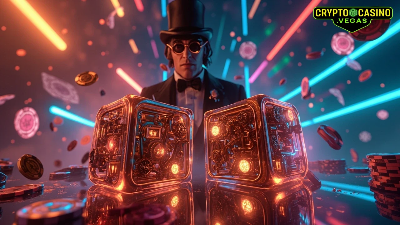 Strategist's Neon Gambit - AI Generated Crypto Casino NFT Art