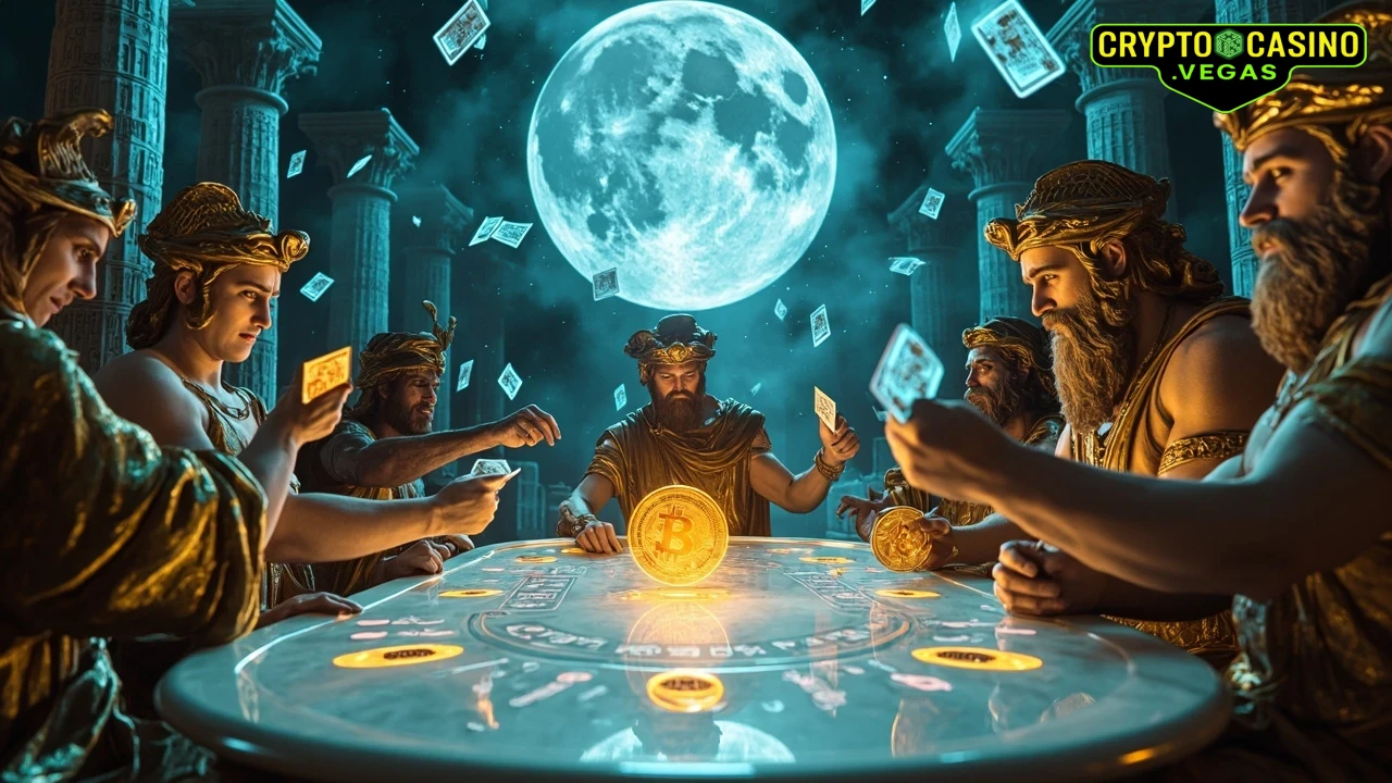 Neon Gods' Crypto Gamble - AI Generated Crypto Casino NFT Art