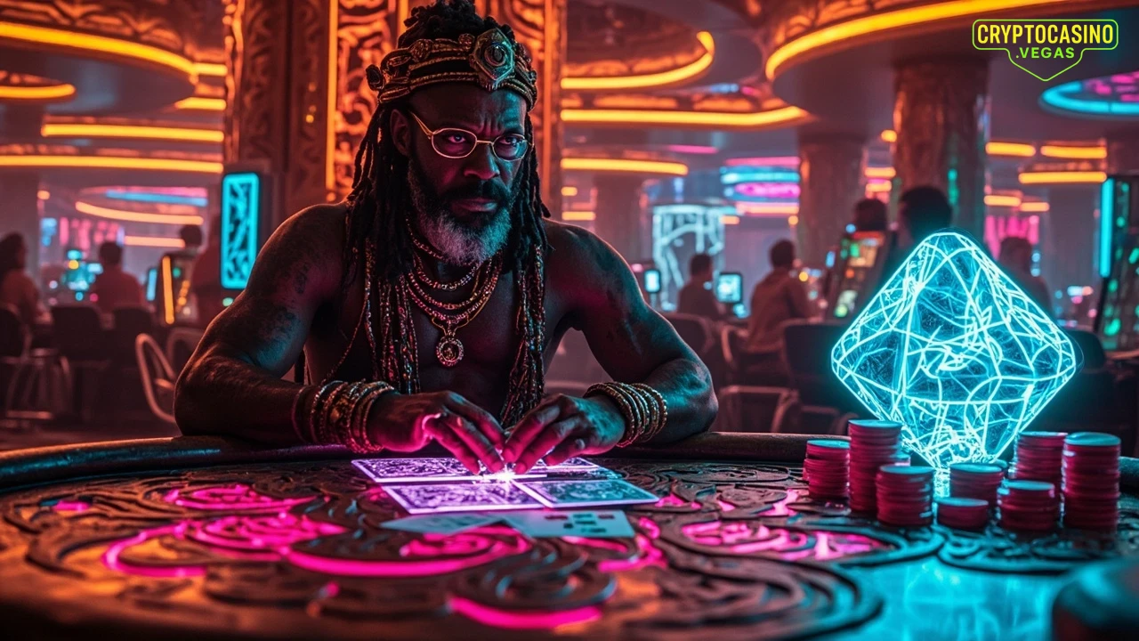 Paradox of Tribal Neon Casino - AI Generated Crypto Casino NFT Art