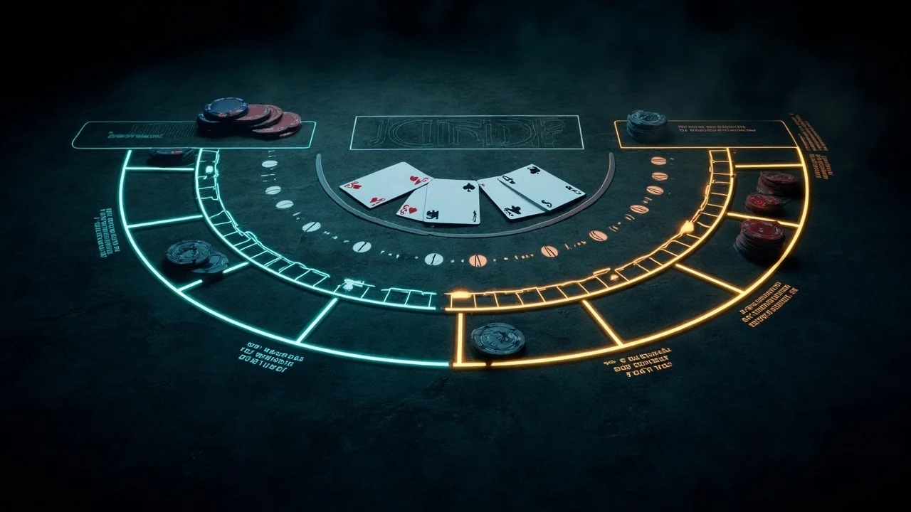 Diagramme de la Structure du Jeu : Blinds, Distribution & Tours de Mise