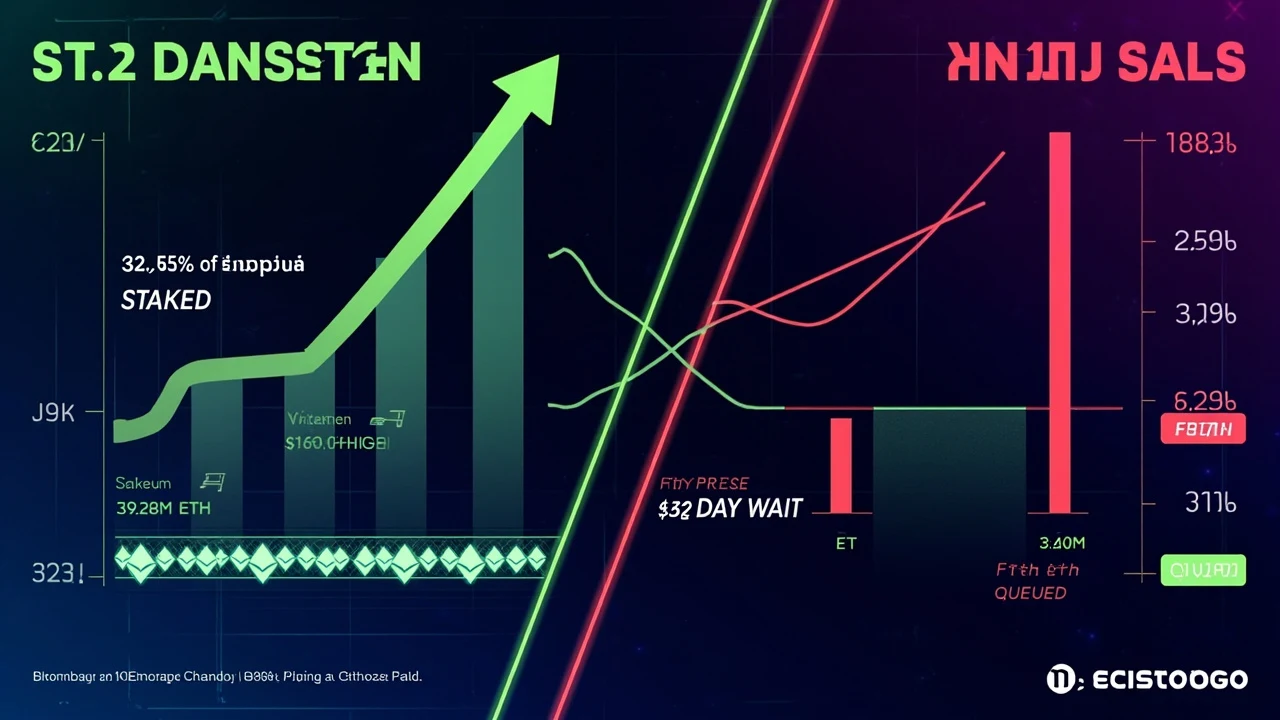 Staking Ethereum Blokuje 32% Podaży, a Cena ETH Spada